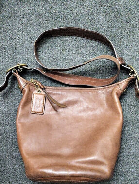 Coach Legacy Slim Duffle Brown Leather Shoulder Bag #11422